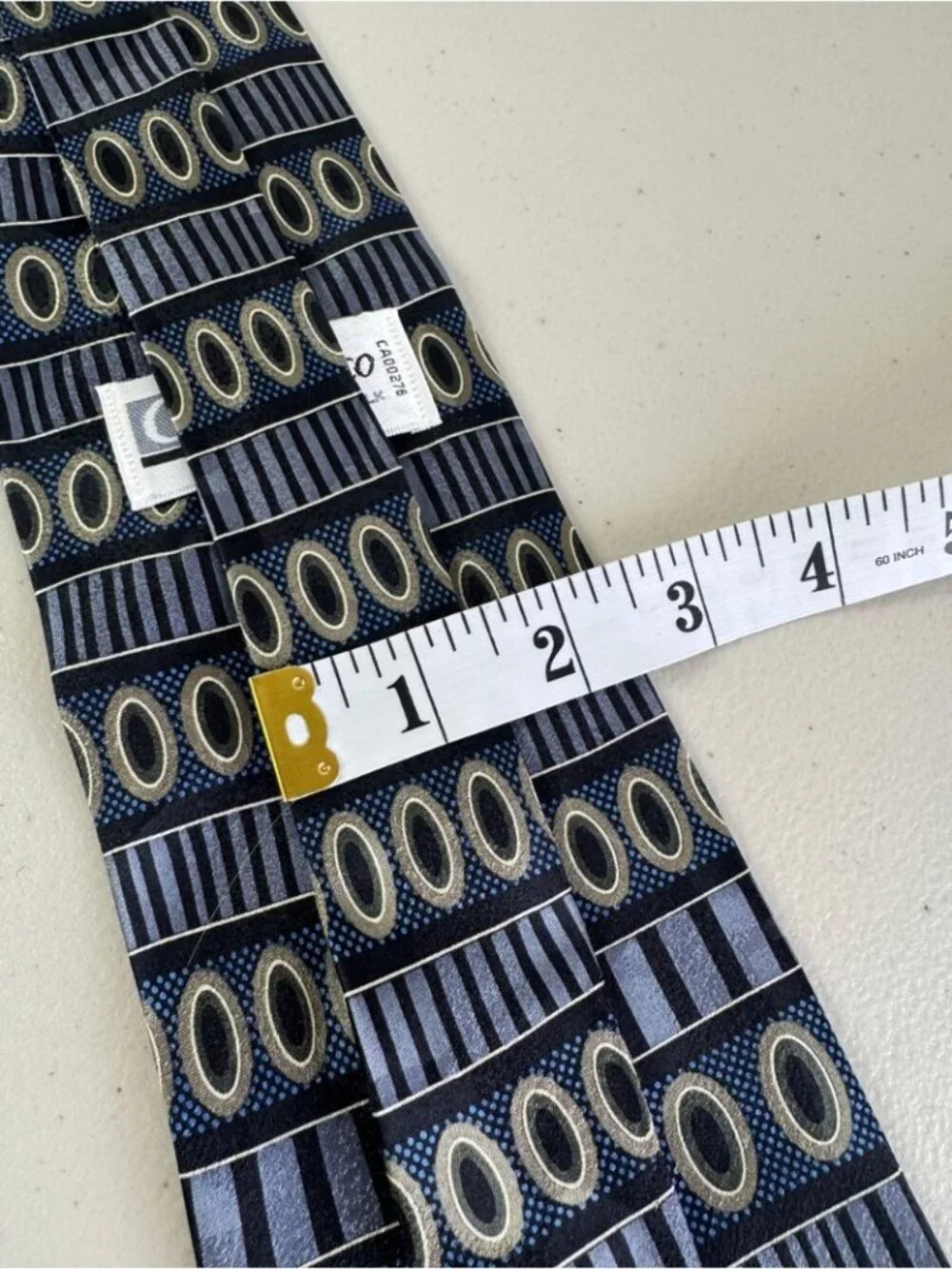 Gianfranco Silk Necktie Navy Geometric Stripe Designer Classic Tie Party